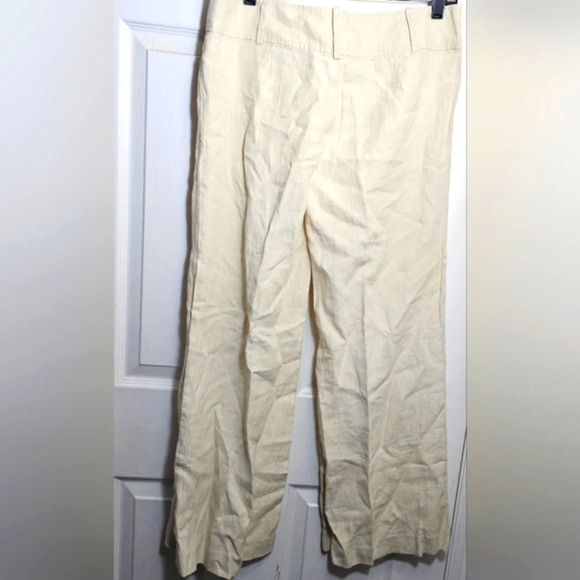 Guess Womens Linen Pants, Ivory/Gold, Wide‎ Leg Career Office 28 - Picture 7 of 10